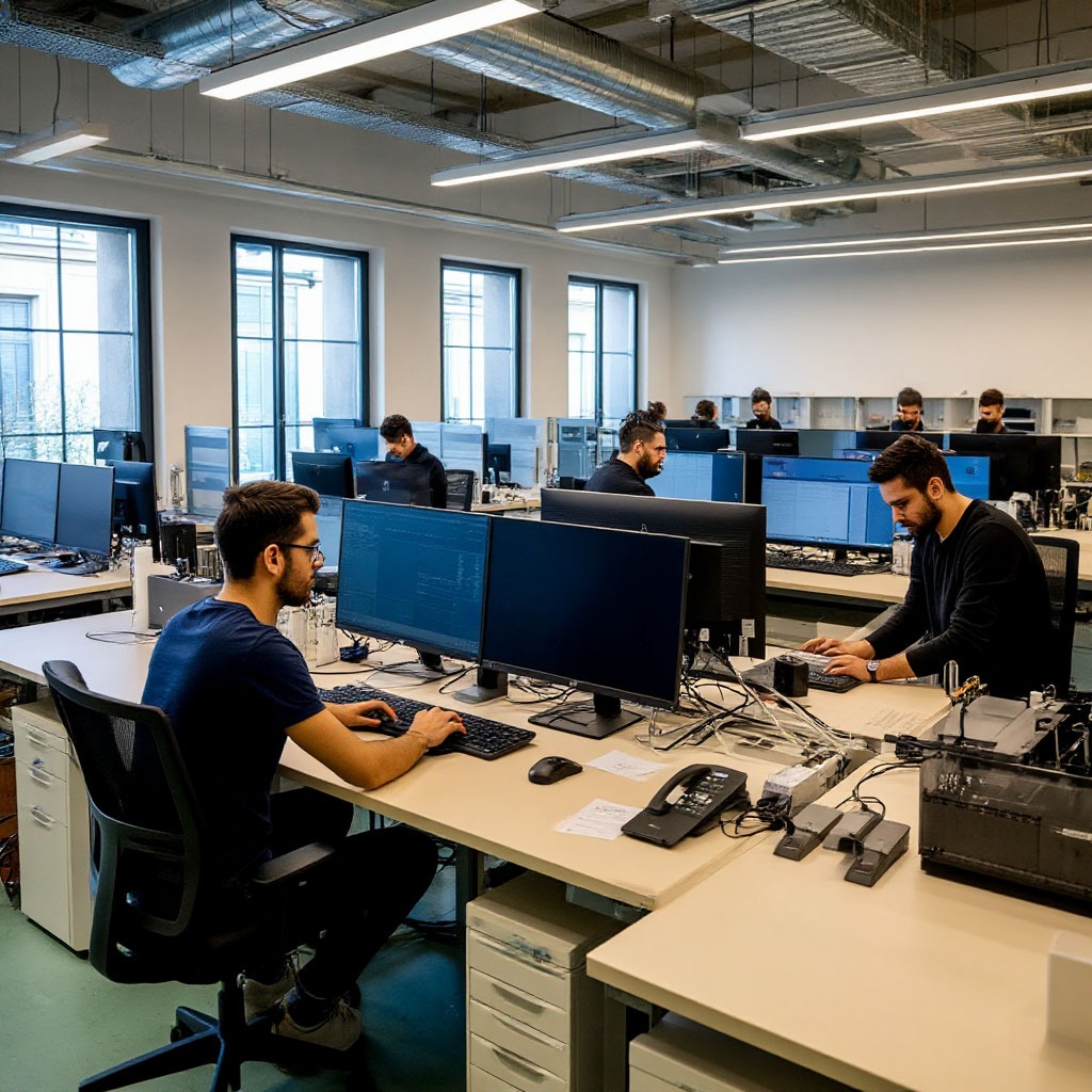 Team Connectedbulb Hub nel laboratorio di Milano